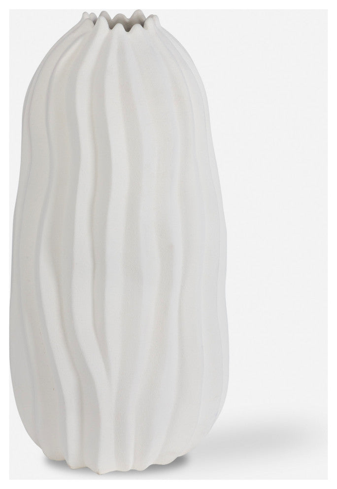 Uttermost 18108 Merritt 26" Tall Earthenware Vase - Matte White