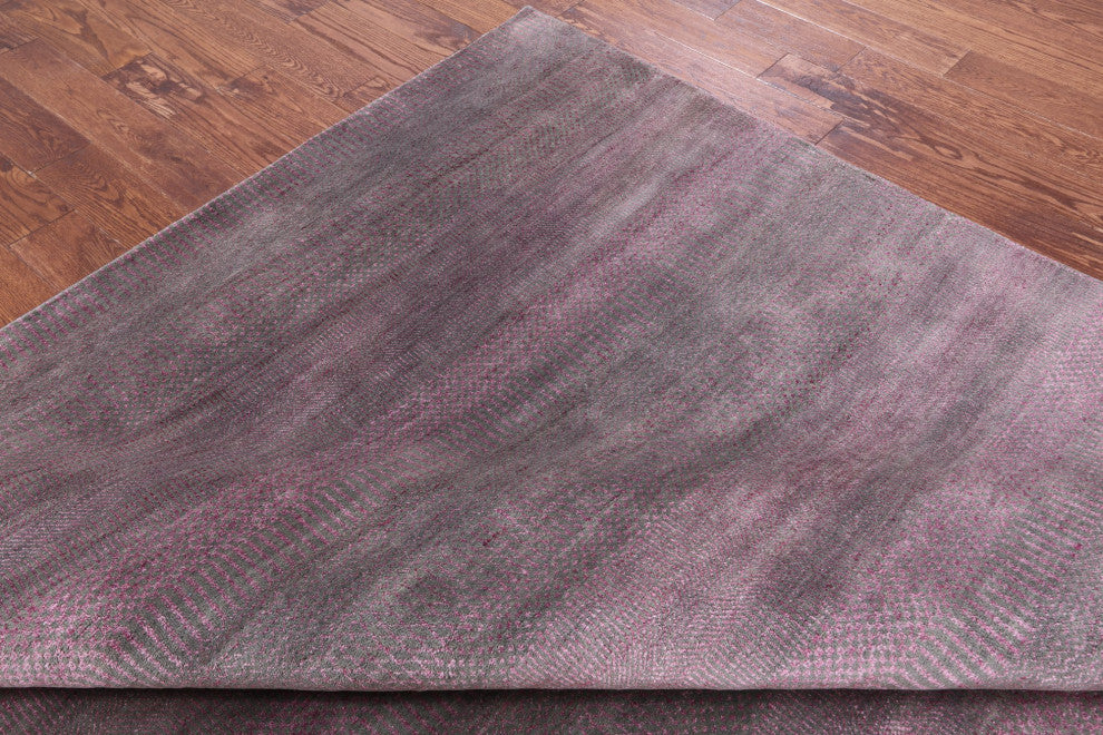 7' 10" X 10' 2" Wool and Silk Handmade Savannah Grass Rug Q11429