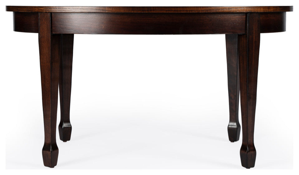 Clayton Oval Wood Cocktail Table, Cherry Brown