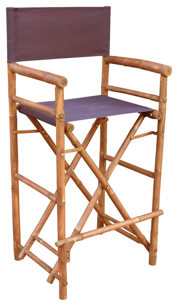 Bamboo High Director Chair, Set of 2, Indigo