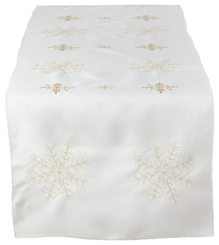 Snowflake Design Runner, Ivory, 16"x108"