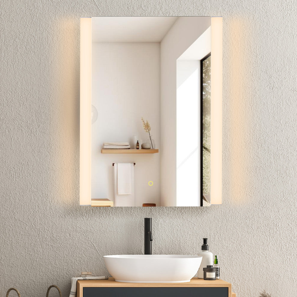 Serra Frameless Surface-Mount LED Lighted Bathroom Medicine Cabinet, 24"