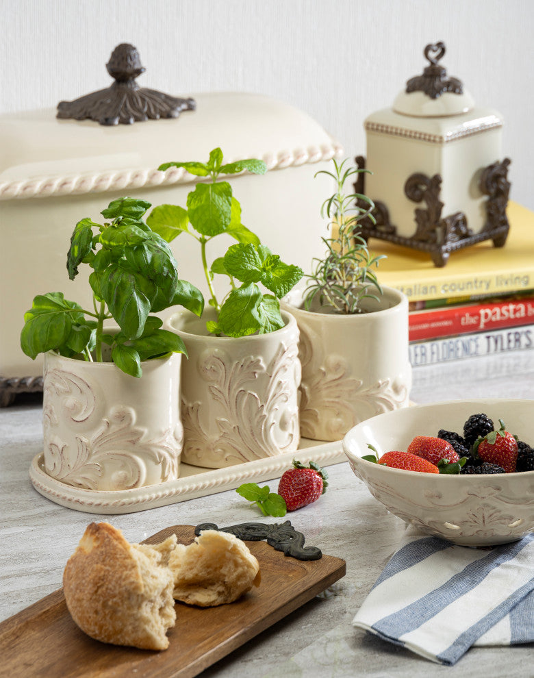 Acanthus Stoneware Inspiration Jar on Base
