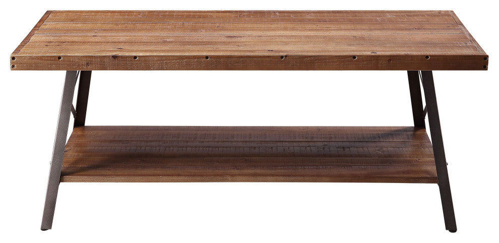 ACMEC Ikram Coffee Table, Weathered Oak and Sandy Black