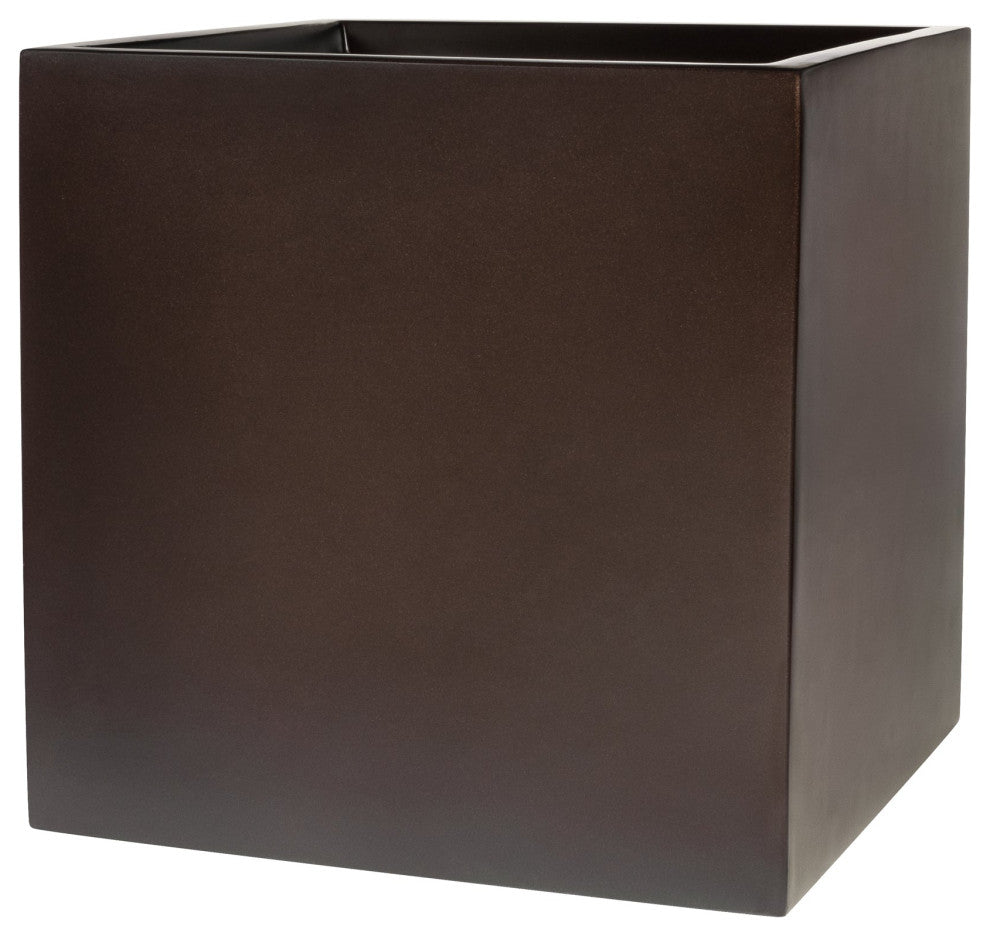 Dixon Square Cube Planter Box, Brown, 12"x12"x12"
