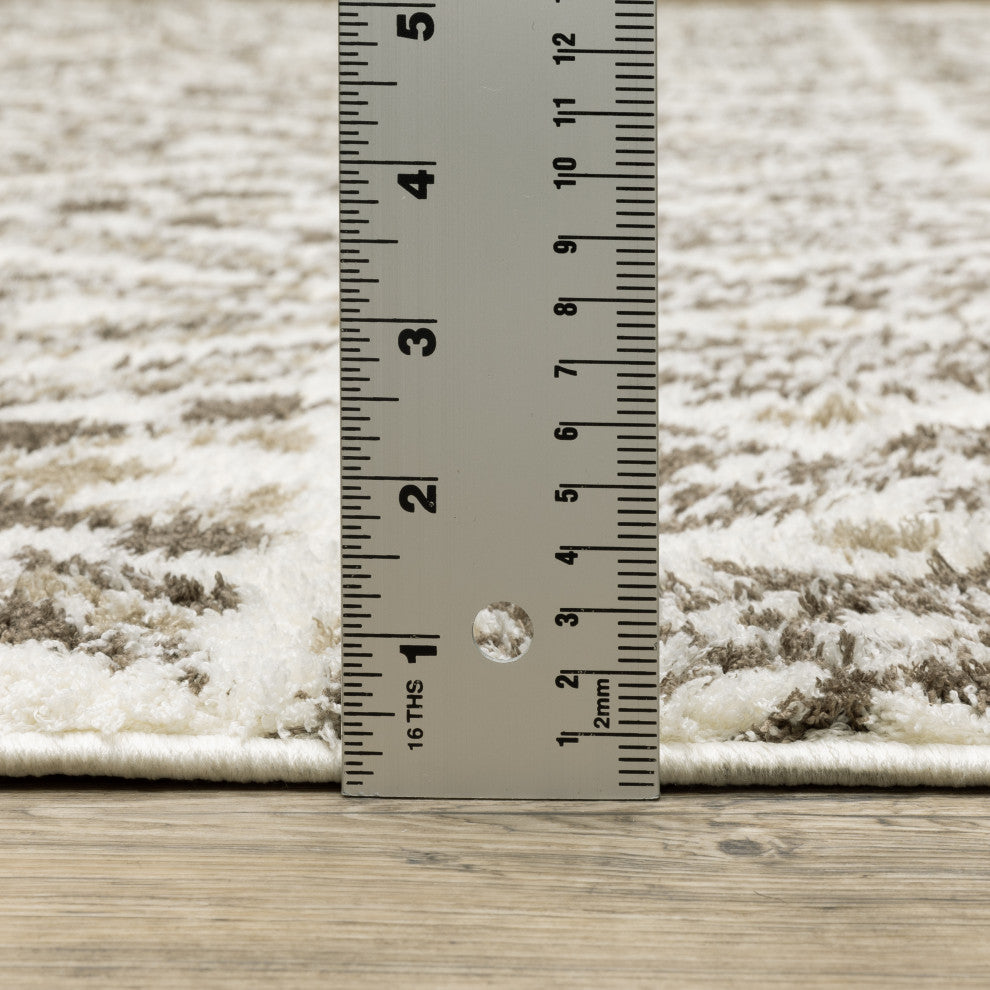 Patterson Updated Lodge Brown/ Beige Area Rug, 9'10" X 12'9"