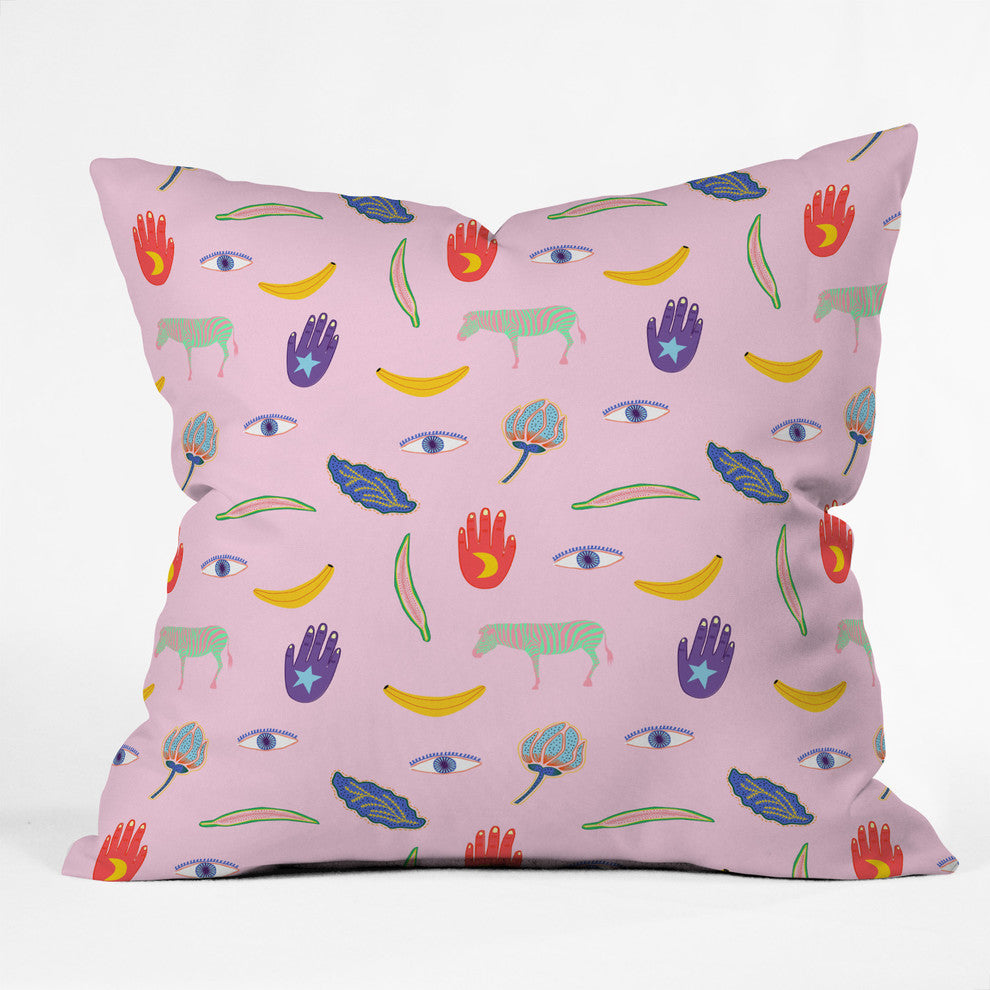 Hello Sayang Wow Pink Throw Pillow