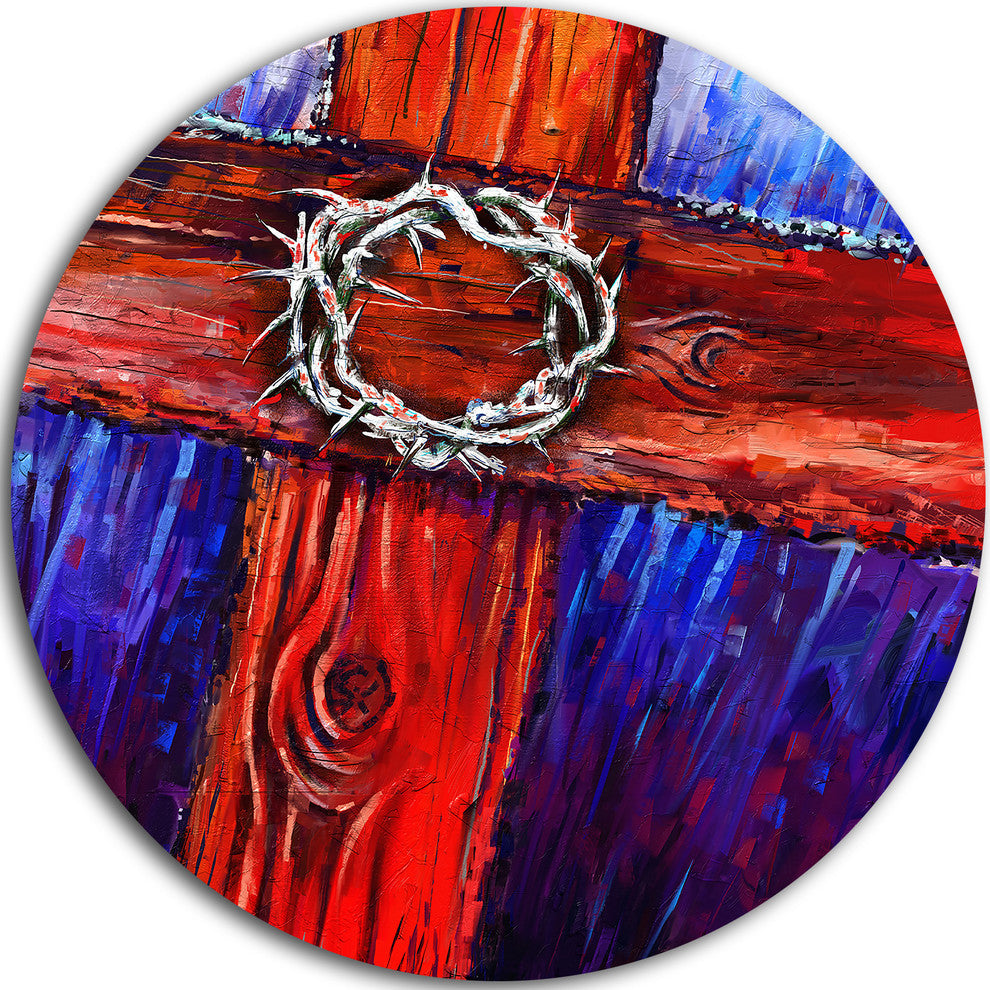 Crown Of Thorns, Abstract Round Wall Art, 23"