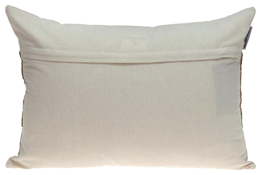 Parkland Collection Misty Beige Throw Pillow, Rectangle, Beige/Bronze