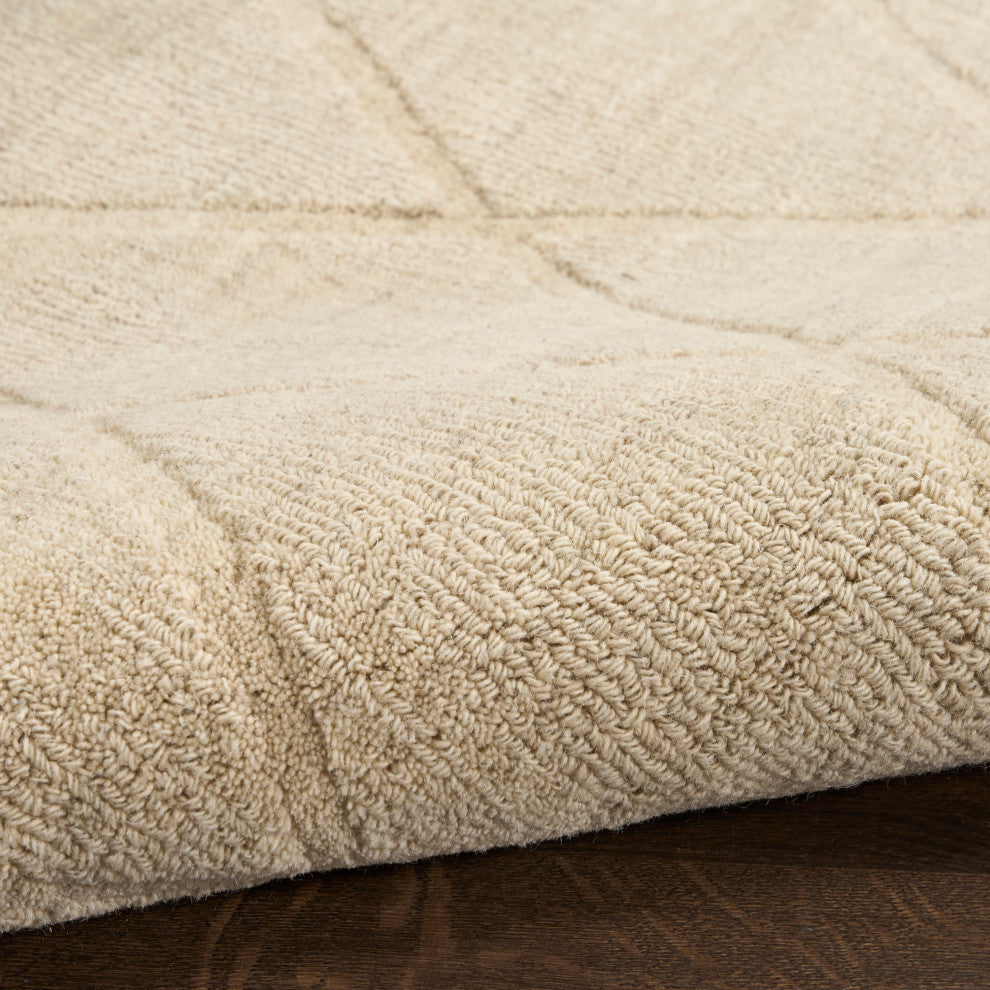 Nourison Wool Haven 2' x 6' Beige Modern Indoor Rug