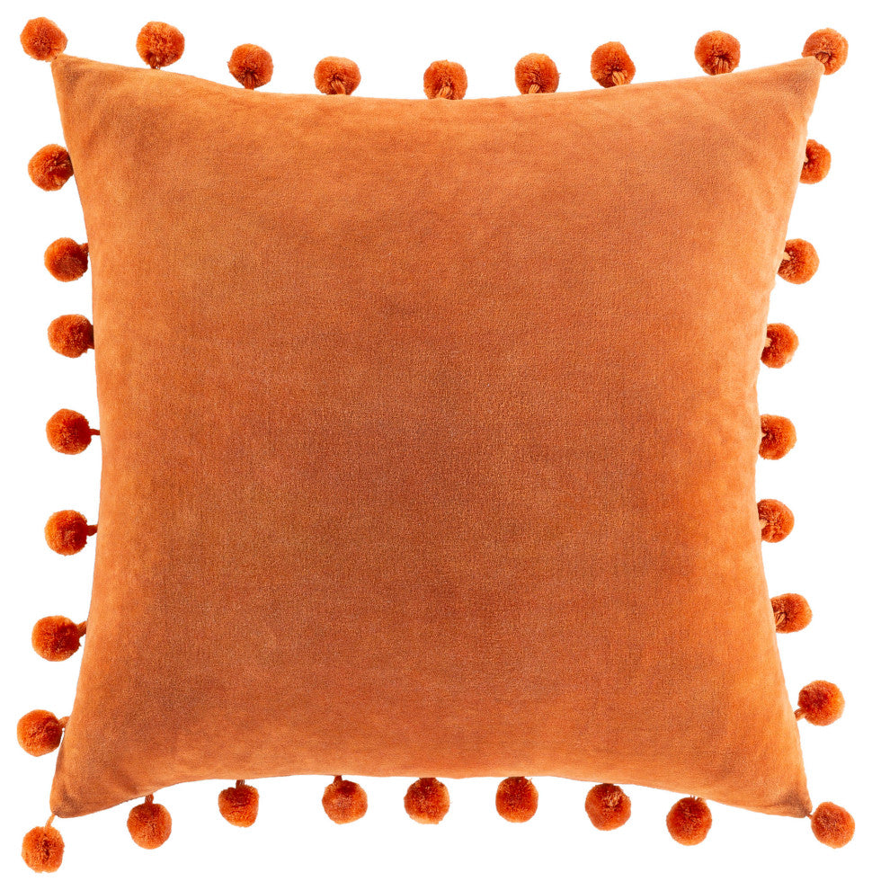 Surya Serengeti Brick Red Pillow Shell With Down Insert 20"H X 20"W