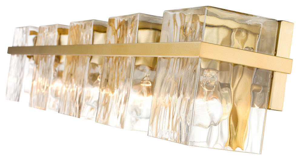 Zlite 1938-5V-MGLD 5-Light Vanity, Clear
