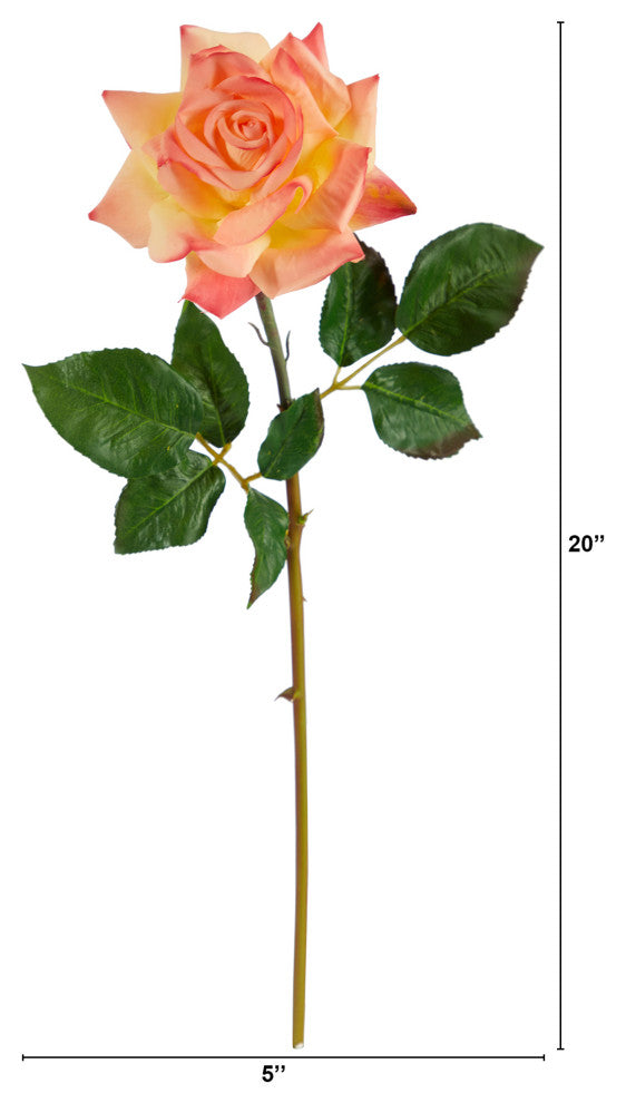 20" Rose Artificial Flower, Set of 6