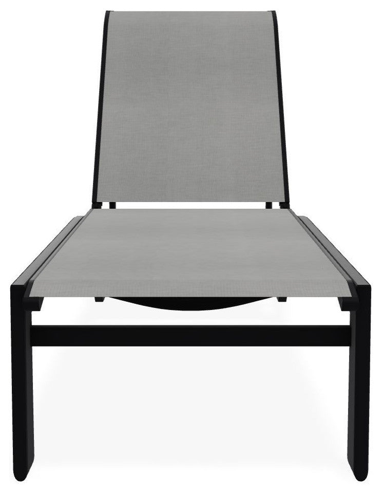 Kendall Sling Stackable Outdoor Chaise Lounge, Alloy/Black
