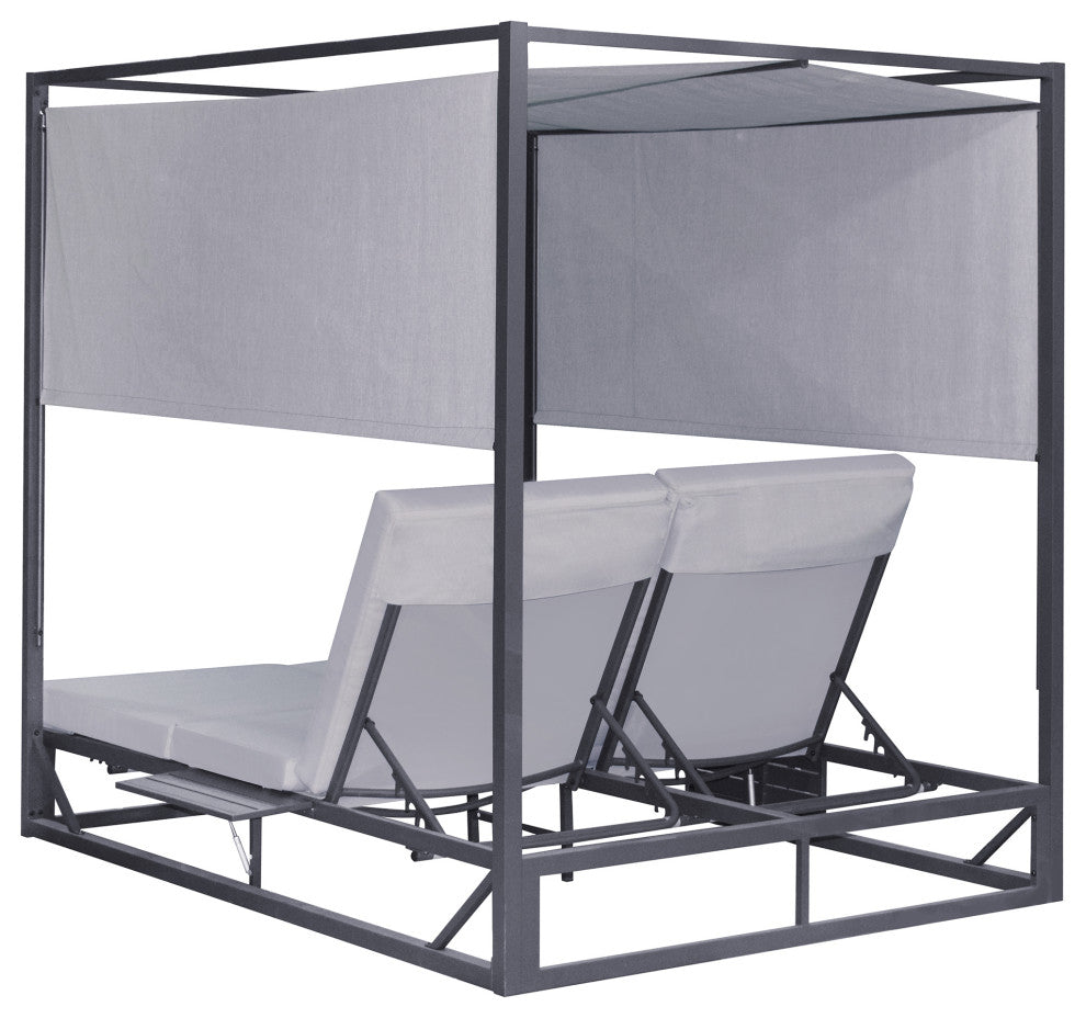 Outdoor Rectangular Patio Daybed, Gray