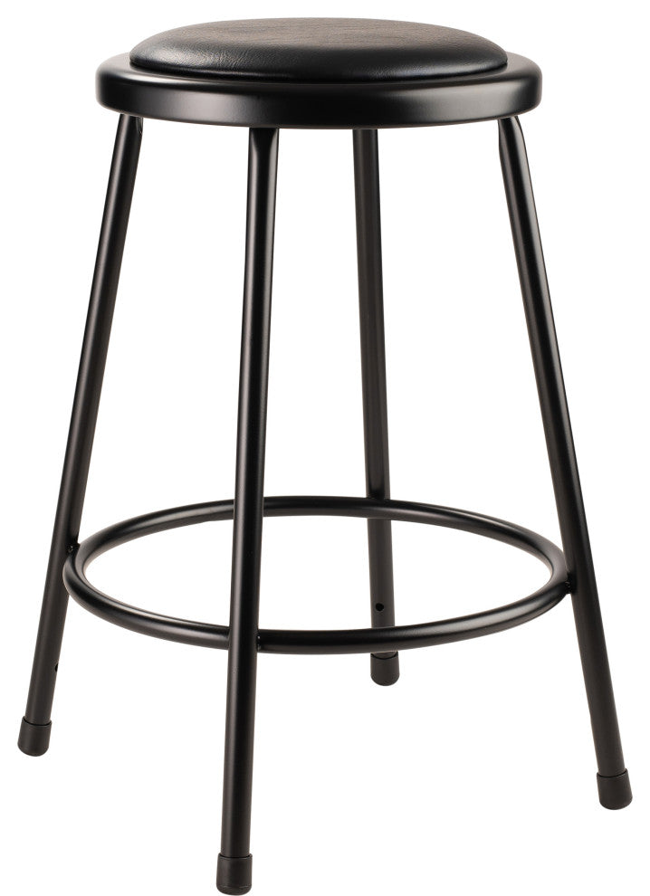 NPS 24" Heavy Duty Vinyl Padded Steel Stool, Black