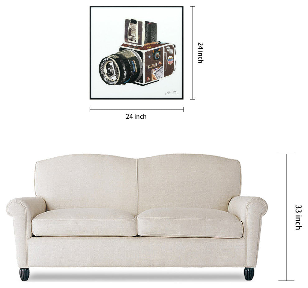 "SLR Camera" Printed Wall Art With Black Anodized Aluminum Frame