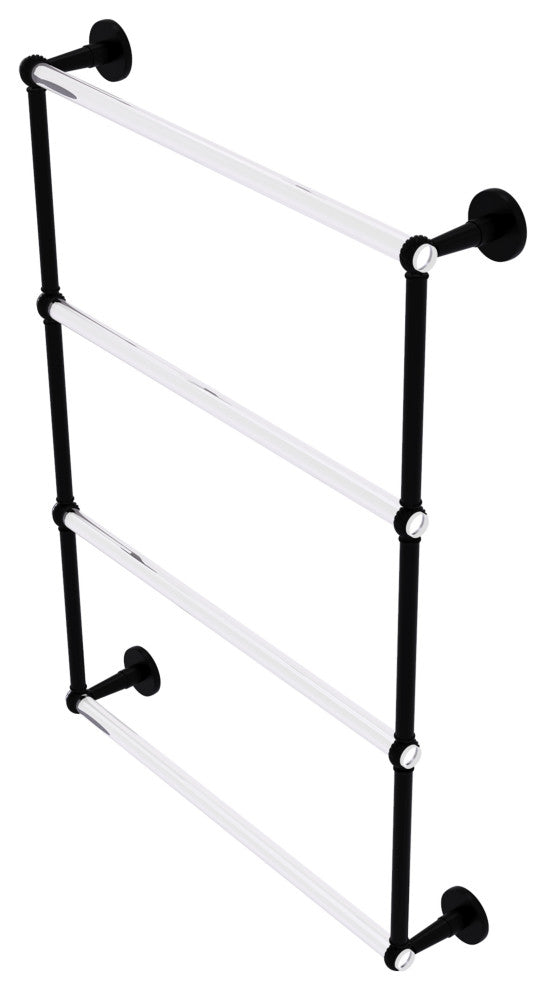 Clearview 4 Tier 24" Ladder Towel Bar with Twisted Accents, Matte Black