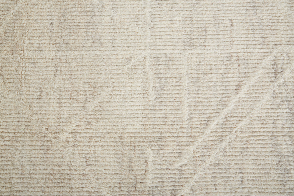 Weave & Wander Rheed Wool Rug, Ivory/Beige, 11ft-6in x 15ft Rug