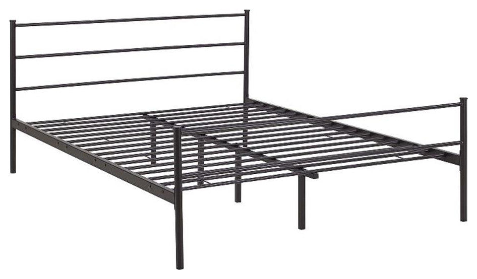Modway Alina Powder Coated Sturdy Steel Queen Platform Bed Frame in Brown
