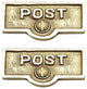 2 Switch Plate Tags POST Name Signs Labels Lacquered Brass |