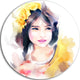 Portrait Of Beautiful Girl, Contemporary Large Disc Metal Wall Art, 36"