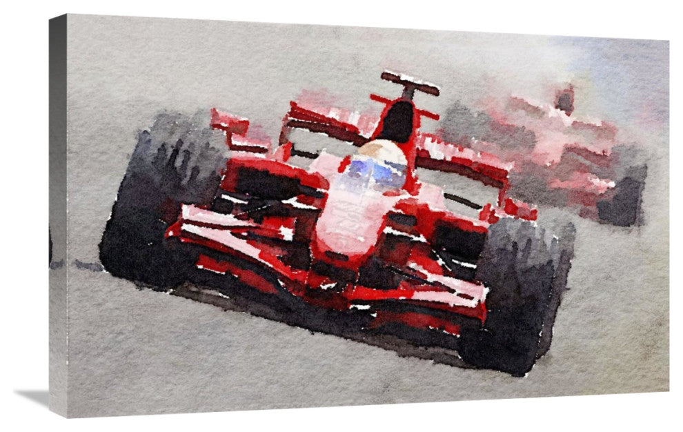 "Ferrari F1 Race Watercolor" Fine Art Print