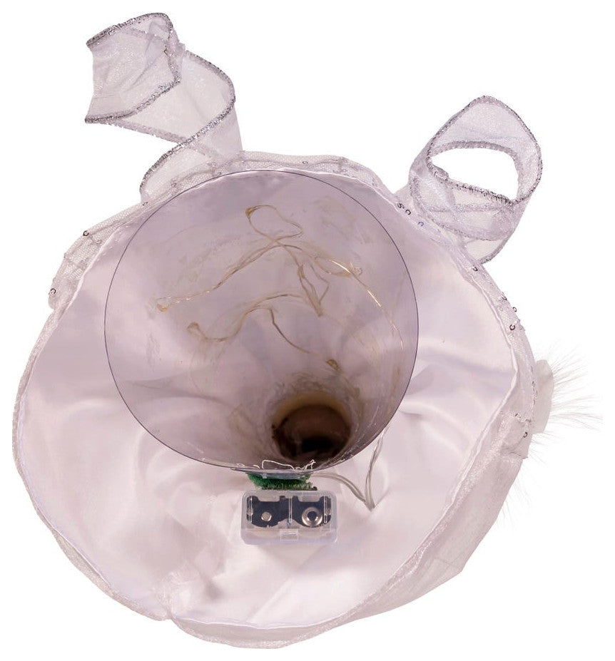 Kurt Adler 10" Battery-Operated Silver and White Fairy Angel Tree Topper