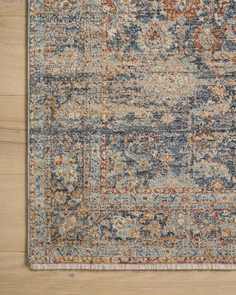 Angela Rose x Loloi Blake Navy / Multi 5''-3" x 5''-3" Round Area Rug