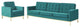 Armchair and Sofa Set, Velvet, Gold Teal Blue, Modern, Living Lounge Hospitality