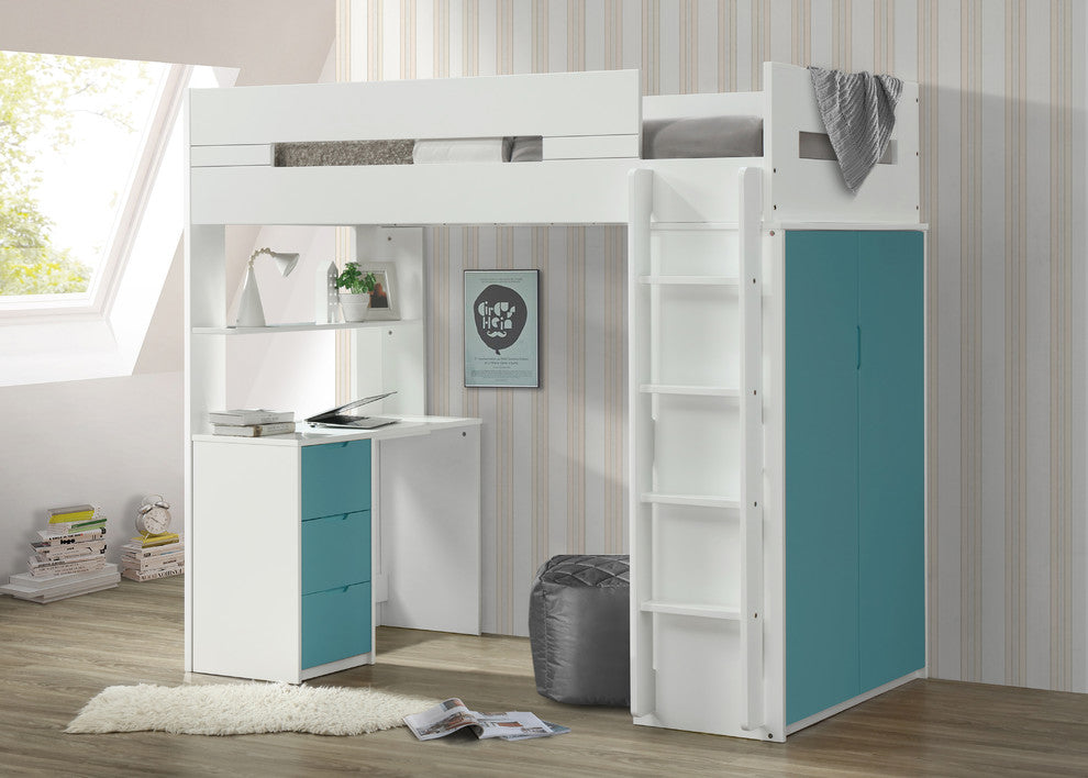 Acme Nerice Loft Bed, Teal
