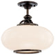 Canton 1-Light Semi Flush, Old Bronze, 15"