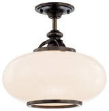 Canton 1-Light Semi Flush, Old Bronze, 15"