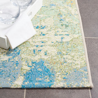 Safavieh Barbados Collection Indoor-Outdoor BAR594 Rug, Blue/Ivory, 8'x10'5"