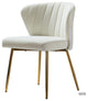 Luna Contemporary Side Chair With Tufted Back, Ivory