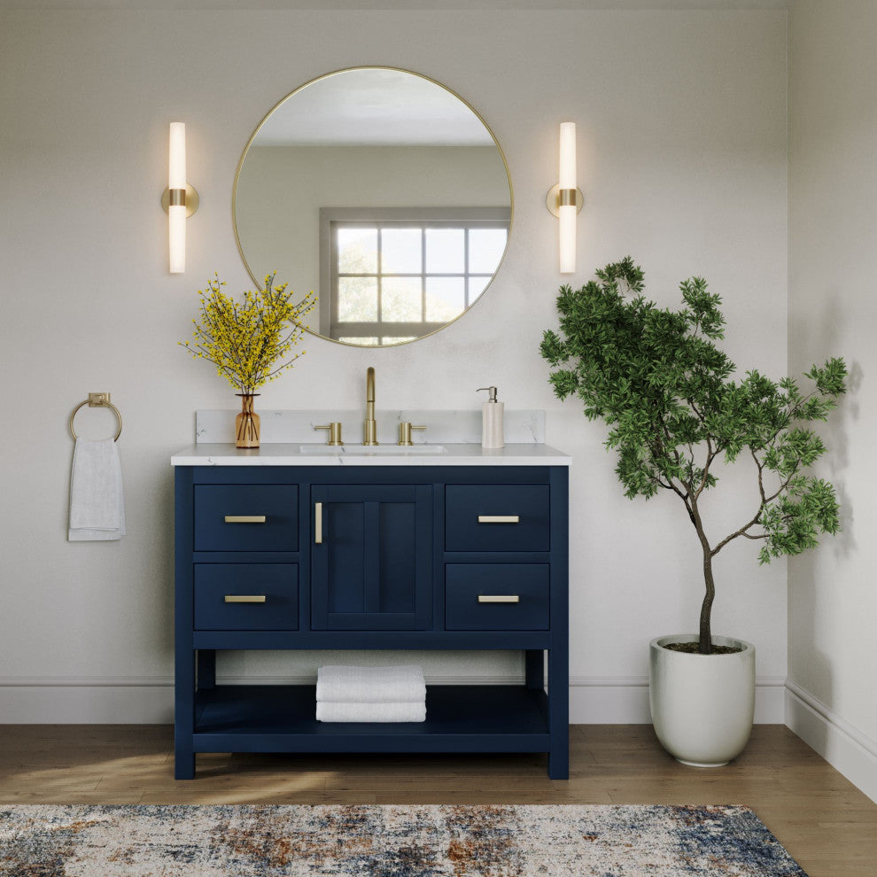 The Felipe Bathroom Vanity, Blue, 42", Single Sink, Freestanding