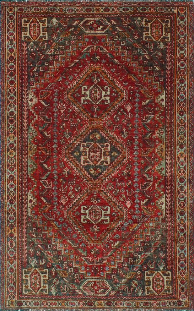 Fine Vintage Distressed Sondra Red Rug