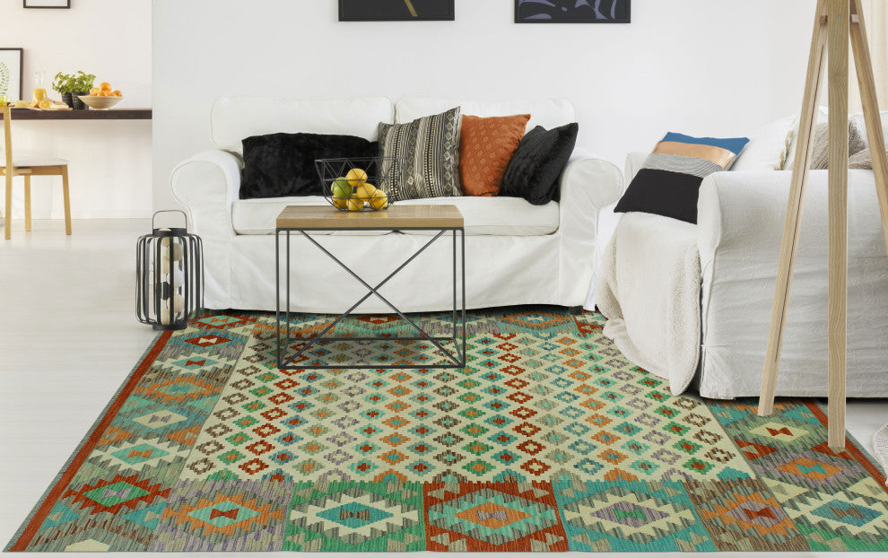 Sangat Kilim Annice Ivory/Rust Rug, 6'0x8'0