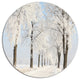 Winter Lane On Sunny Morning, Modern Forest Round Wall Art, 11"