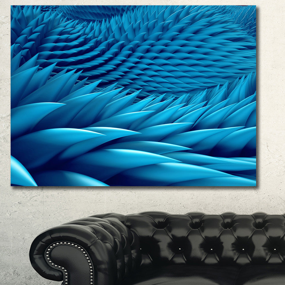 Abstract Blue Wavy Background, Abstract Canvas Art Print, 40"x30"