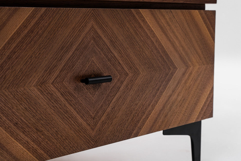 Modrest Paula Mid-Century Walnut Nightstand