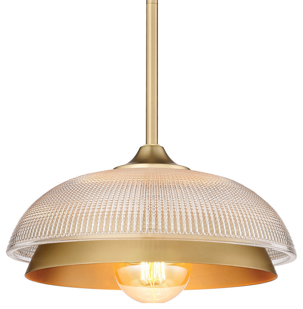 Golden Lighting 0309-M1L RPG Crawford 12"W Pendant - Brushed Champagne Bronze