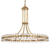 Clover 12 Light Chandelier in Aged Brass with Clear Hand Cut Crystal