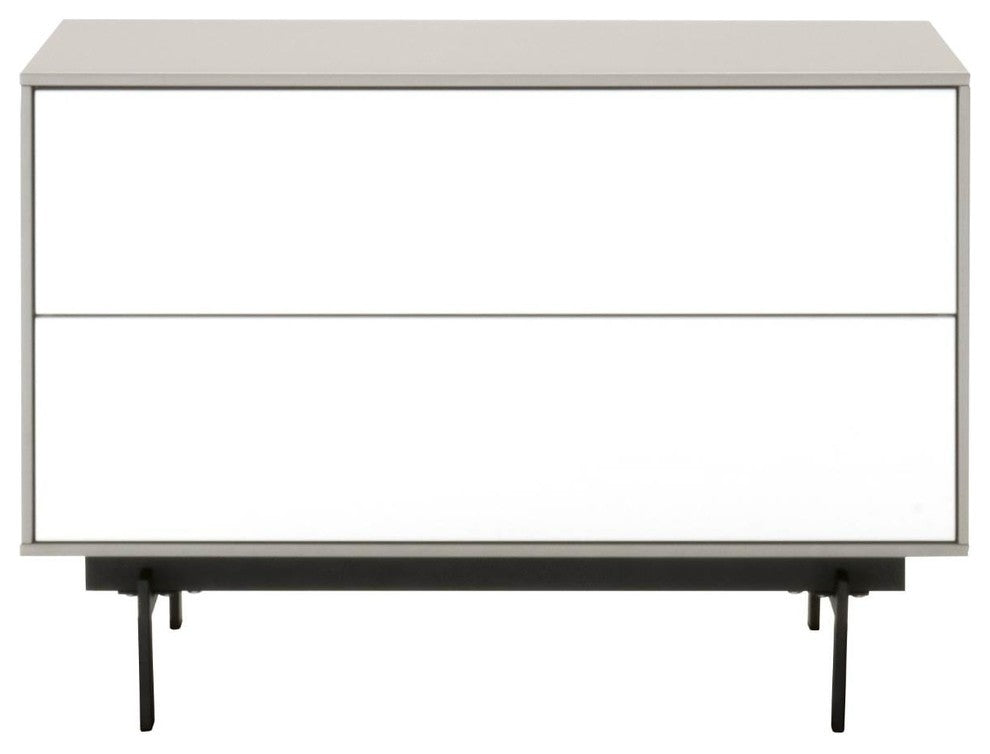 2-Drawer Modular TV Stand In White and Black