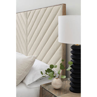 Chevron Tufted Upholstered King Bed