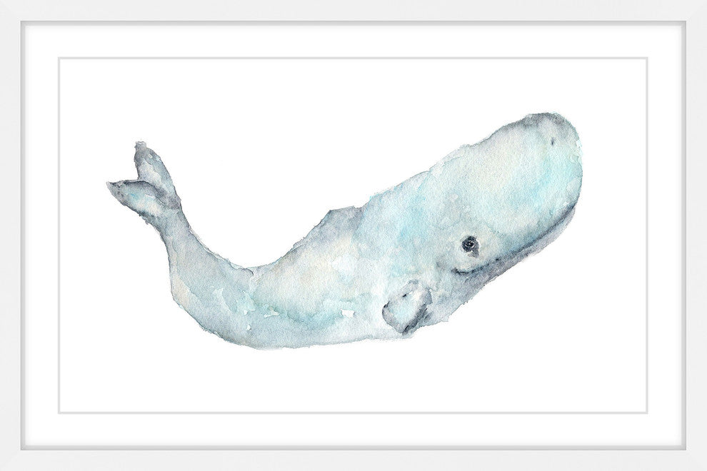 Marmont Hill, "Sperm Whale" by Thimble Sparrow Framed Painting Print, 30x20