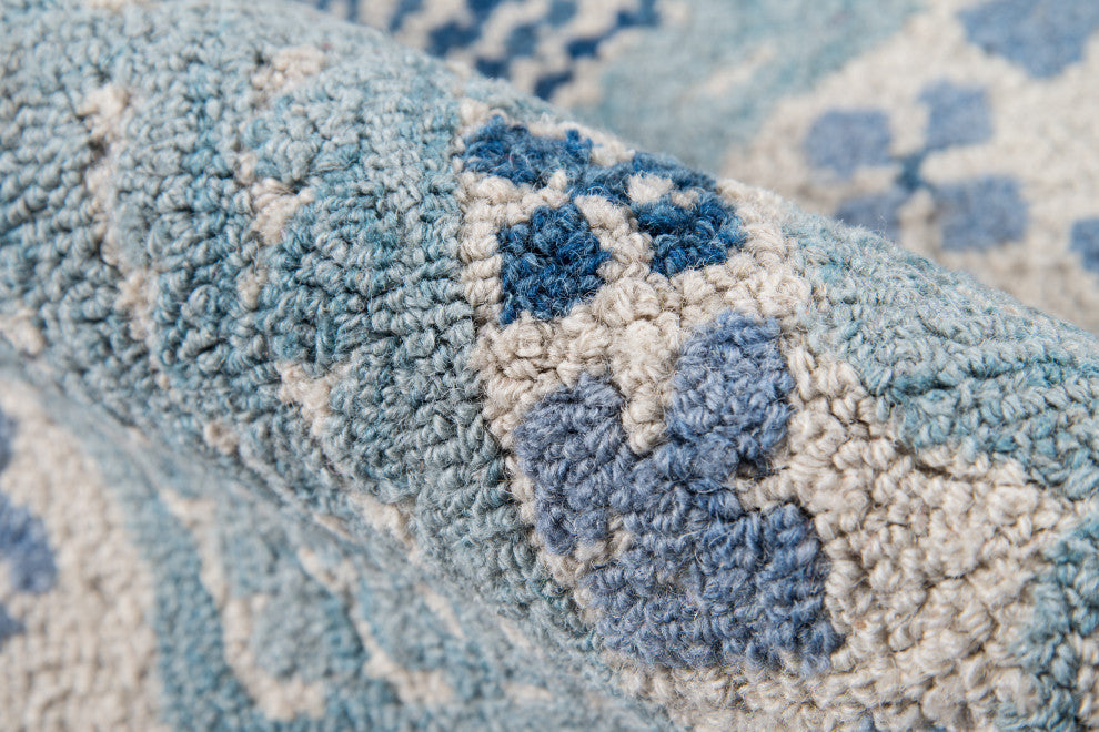 Momeni Tahoe Wool Hand Tufted Blue Area Rug, 7'6"x9'6"