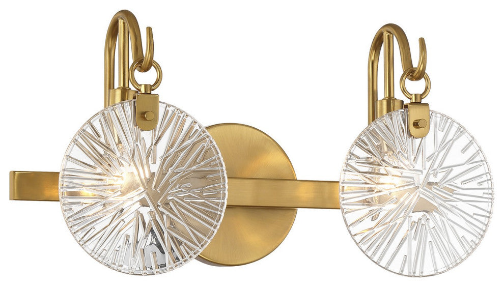 Addison 2-Light Bathroom Vanity Light, Warm Brass