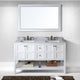 Winterfell 60" Double Bathroom Vanity Set White, Marbel Countertop