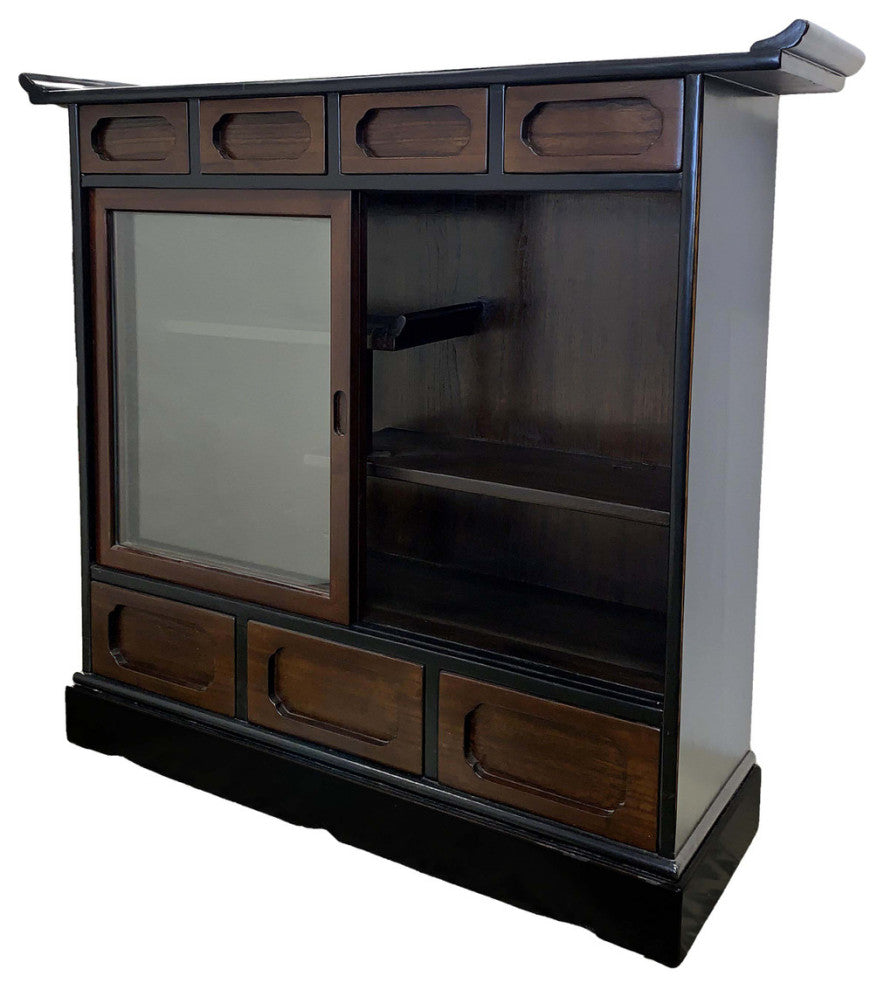 Japanese Wooden Curio Cabinet